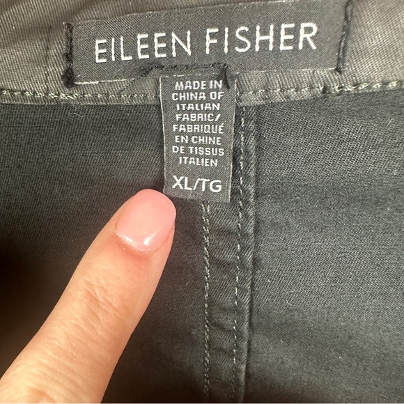 Eileen Fisher black moto jacket faux leather size XL - Picture 7 of 8